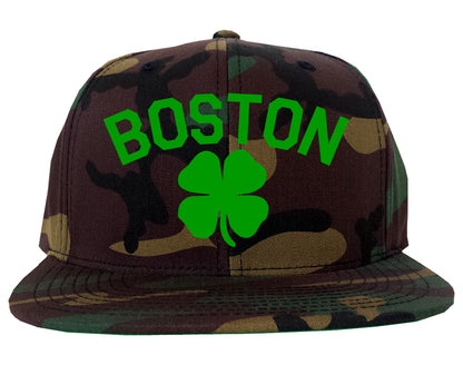 GREEN Boston Irish St Patricks Day Mens Snapback Hat Camo