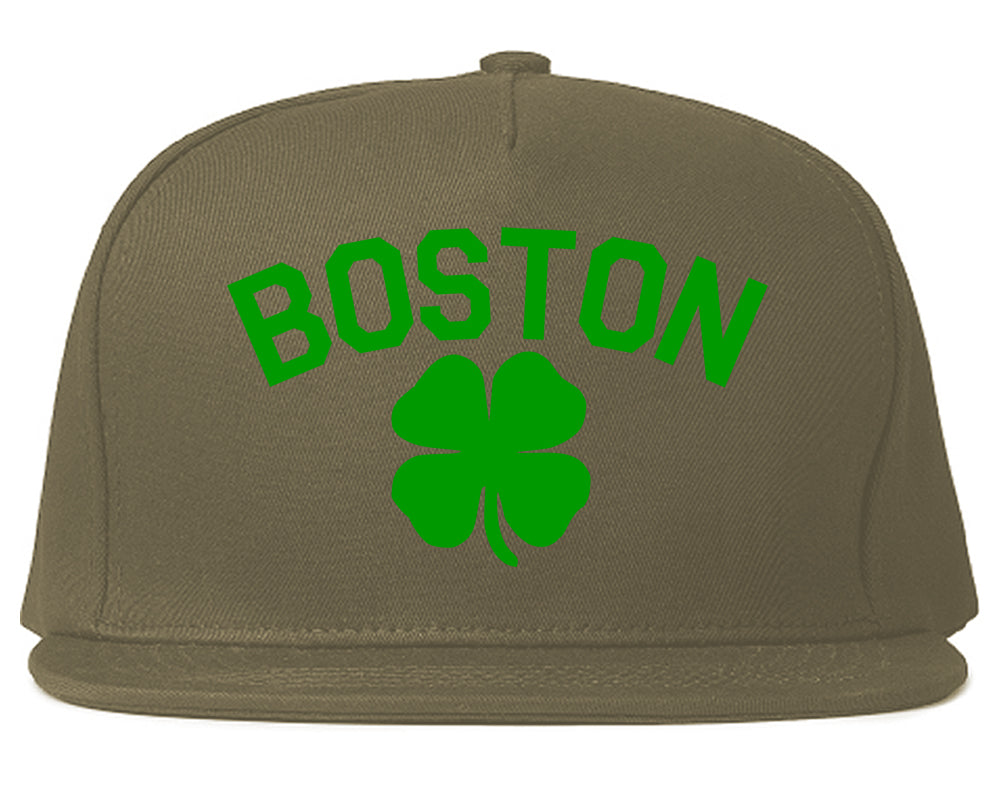 GREEN Boston Irish St Patricks Day Mens Snapback Hat Grey