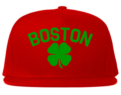 GREEN Boston Irish St Patricks Day Mens Snapback Hat Red