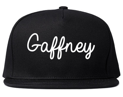 Gaffney South Carolina SC Script Mens Snapback Hat Black
