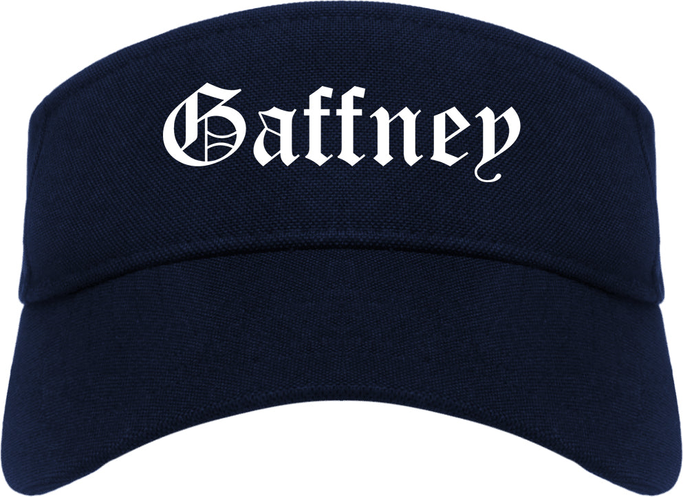 Gaffney South Carolina SC Old English Mens Visor Cap Hat Navy Blue