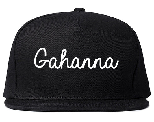 Gahanna Ohio OH Script Mens Snapback Hat Black