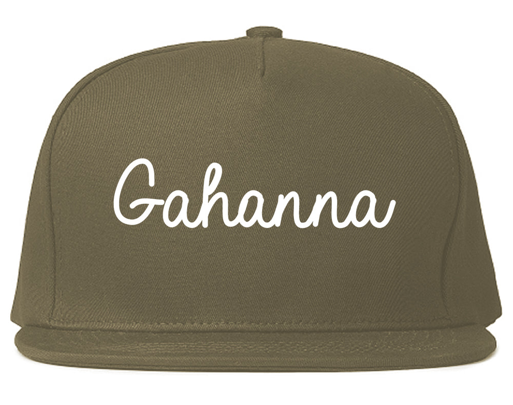 Gahanna Ohio OH Script Mens Snapback Hat Grey