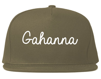 Gahanna Ohio OH Script Mens Snapback Hat Grey