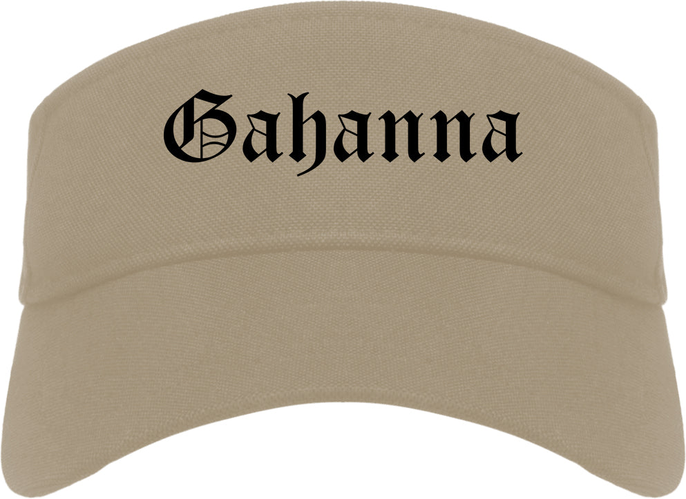 Gahanna Ohio OH Old English Mens Visor Cap Hat Khaki