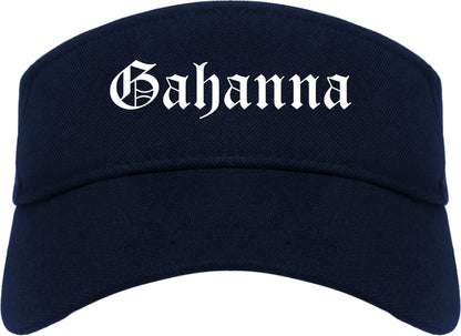 Gahanna Ohio OH Old English Mens Visor Cap Hat Navy Blue