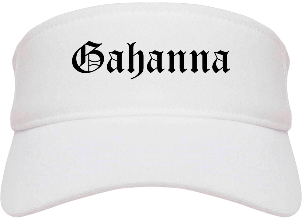 Gahanna Ohio OH Old English Mens Visor Cap Hat White