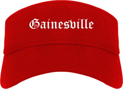 Gainesville Florida FL Old English Mens Visor Cap Hat Red