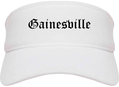 Gainesville Florida FL Old English Mens Visor Cap Hat White