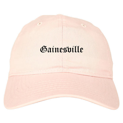 Gainesville Georgia GA Old English Mens Dad Hat Baseball Cap Pink