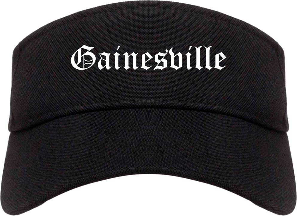 Gainesville Texas TX Old English Mens Visor Cap Hat Black