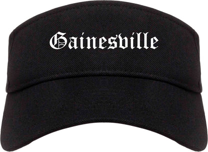 Gainesville Texas TX Old English Mens Visor Cap Hat Black