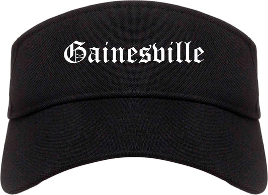 Gainesville Texas TX Old English Mens Visor Cap Hat Black