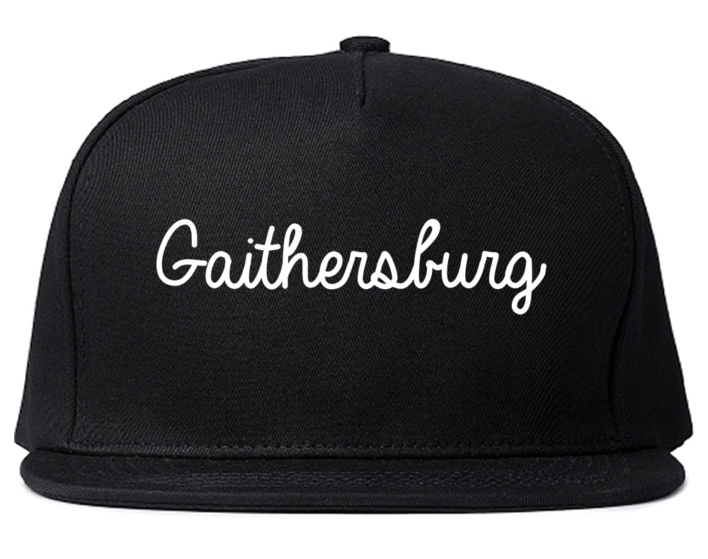 Gaithersburg Maryland MD Script Mens Snapback Hat Black