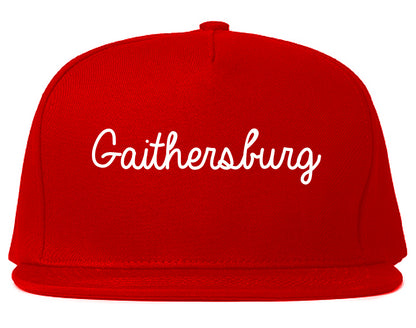 Gaithersburg Maryland MD Script Mens Snapback Hat Red