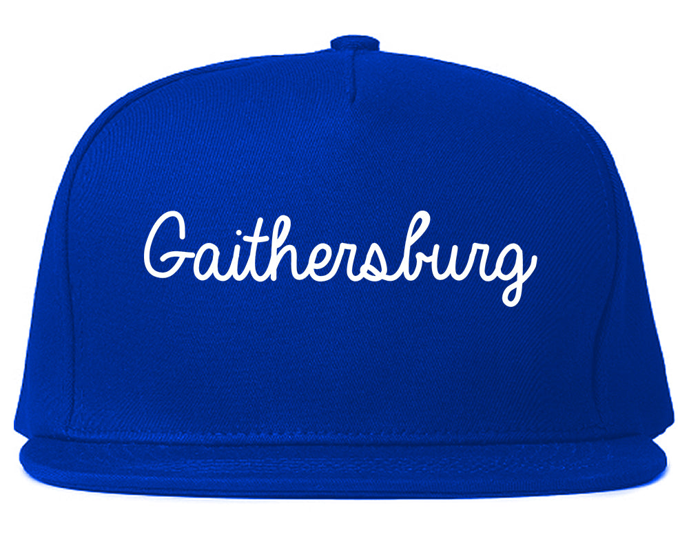 Gaithersburg Maryland MD Script Mens Snapback Hat Royal Blue