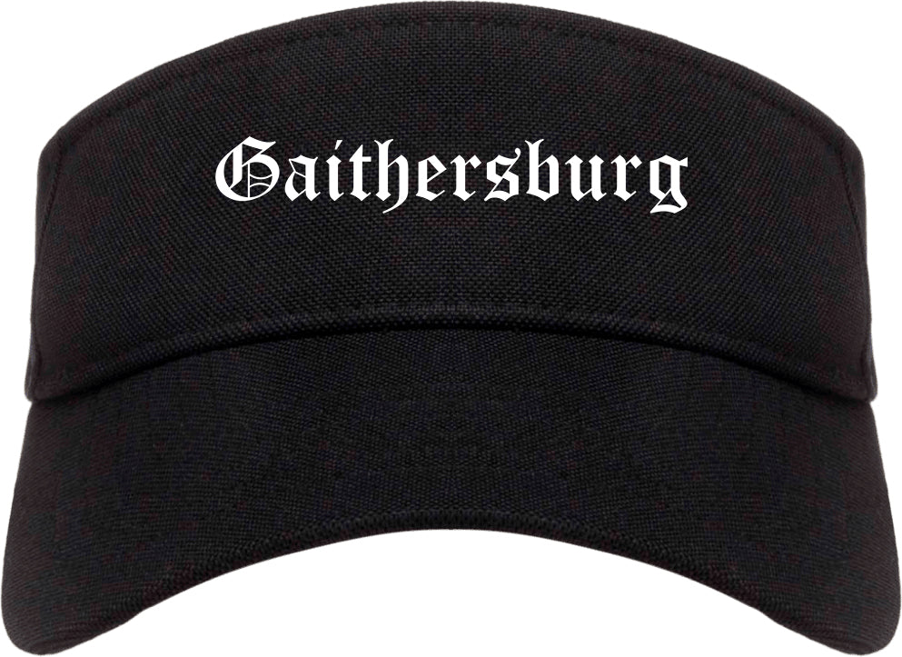 Gaithersburg Maryland MD Old English Mens Visor Cap Hat Black