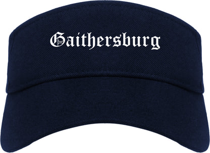 Gaithersburg Maryland MD Old English Mens Visor Cap Hat Navy Blue