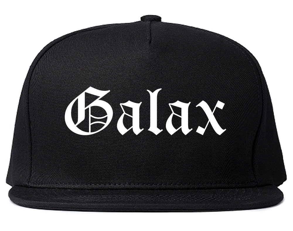 Galax Virginia VA Old English Mens Snapback Hat Black