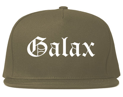 Galax Virginia VA Old English Mens Snapback Hat Grey