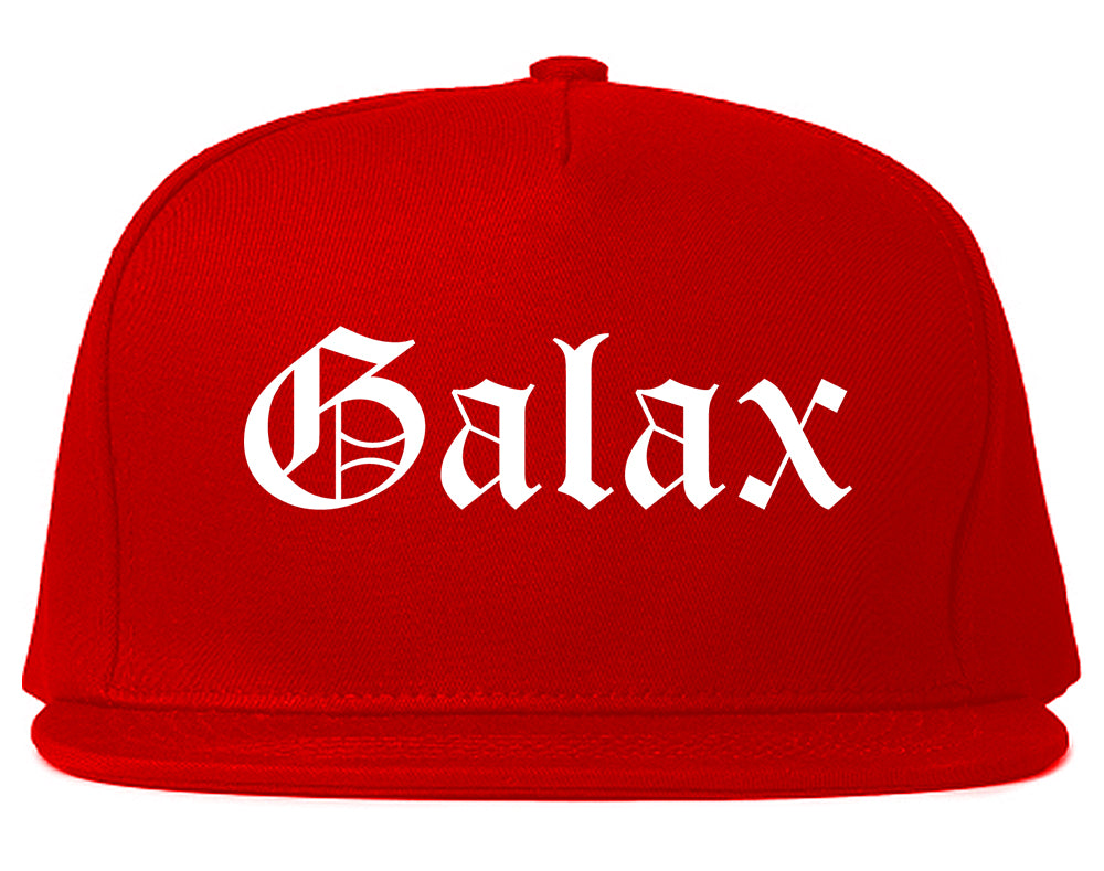 Galax Virginia VA Old English Mens Snapback Hat Red