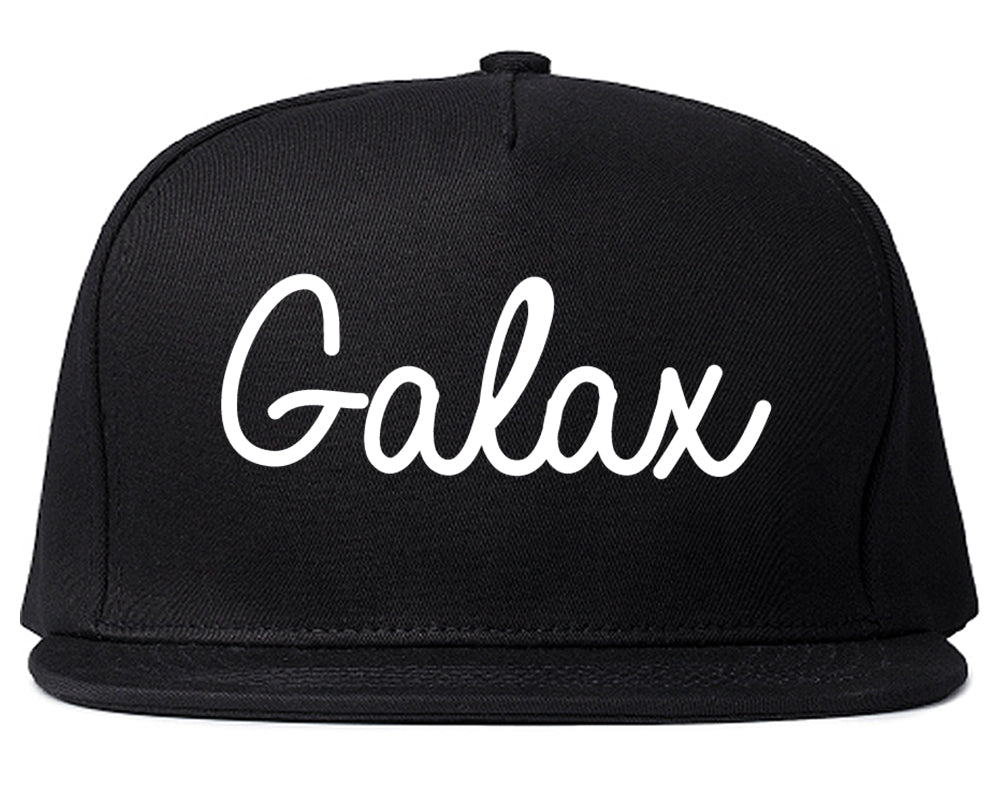 Galax Virginia VA Script Mens Snapback Hat Black