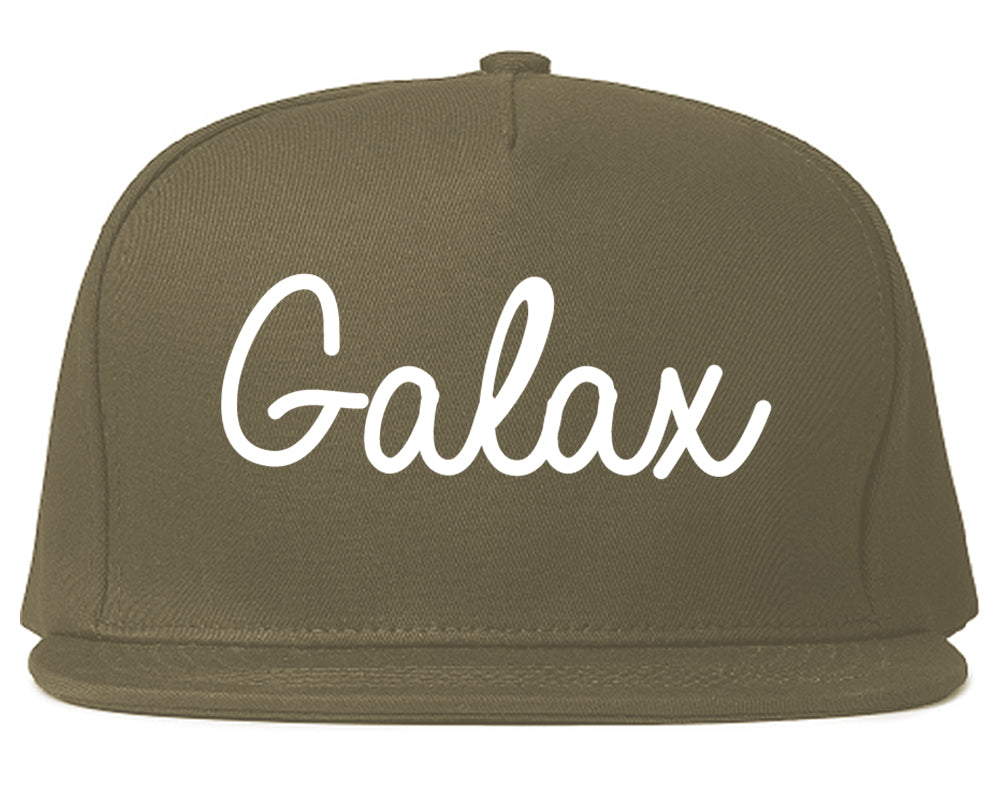 Galax Virginia VA Script Mens Snapback Hat Grey