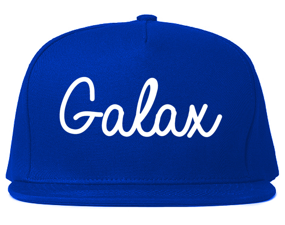 Galax Virginia VA Script Mens Snapback Hat Royal Blue