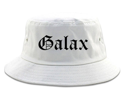 Galax Virginia VA Old English Mens Bucket Hat White