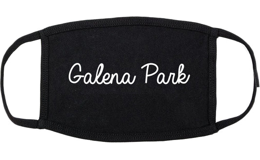 Galena Park Texas TX Script Cotton Face Mask Black