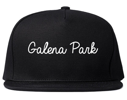 Galena Park Texas TX Script Mens Snapback Hat Black