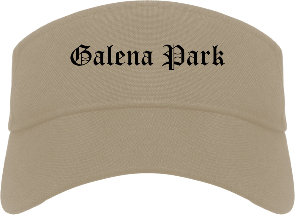 Galena Park Texas TX Old English Mens Visor Cap Hat Khaki