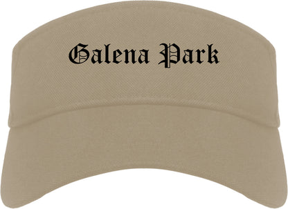 Galena Park Texas TX Old English Mens Visor Cap Hat Khaki