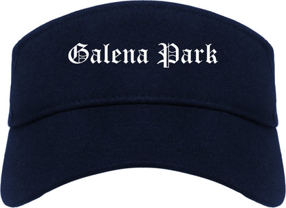 Galena Park Texas TX Old English Mens Visor Cap Hat Navy Blue
