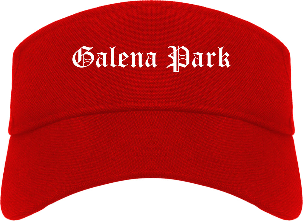 Galena Park Texas TX Old English Mens Visor Cap Hat Red