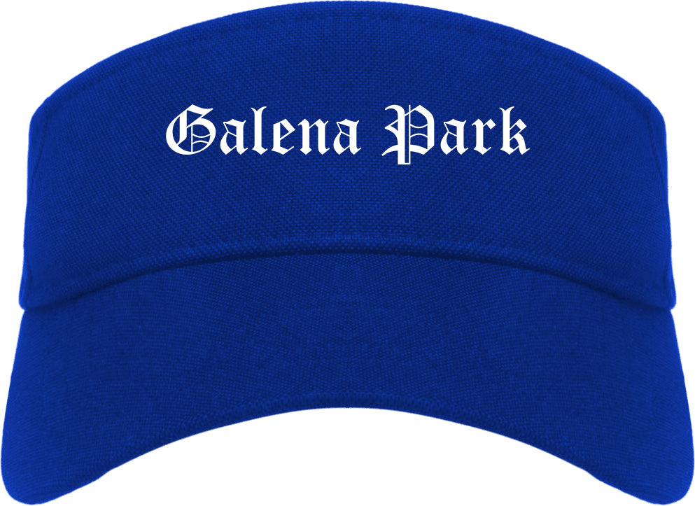 Galena Park Texas TX Old English Mens Visor Cap Hat Royal Blue