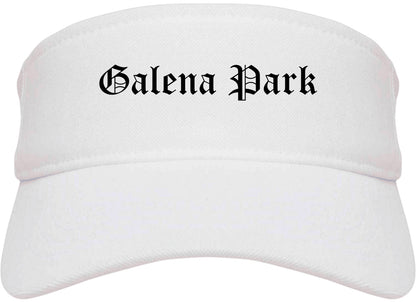 Galena Park Texas TX Old English Mens Visor Cap Hat White