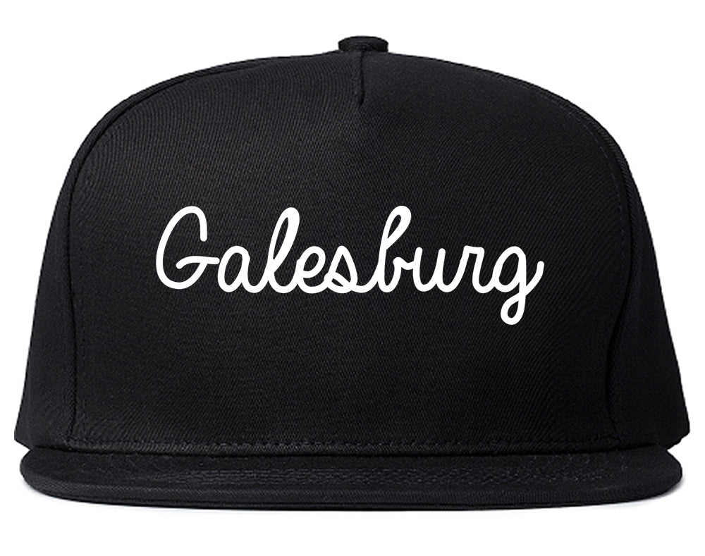 Galesburg Illinois IL Script Mens Snapback Hat Black