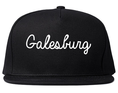 Galesburg Illinois IL Script Mens Snapback Hat Black