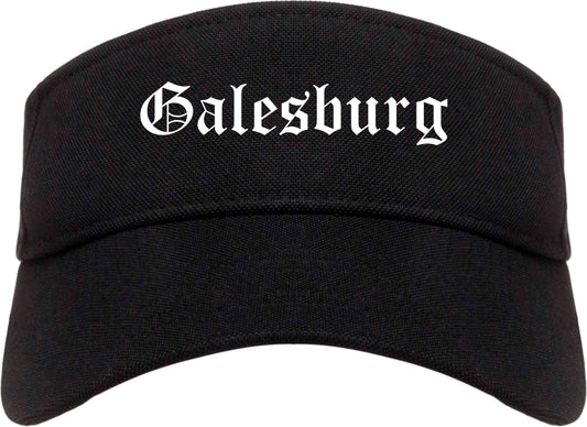 Galesburg Illinois IL Old English Mens Visor Cap Hat Black
