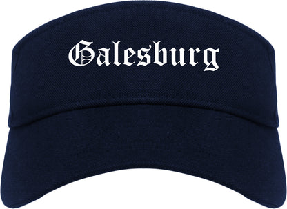 Galesburg Illinois IL Old English Mens Visor Cap Hat Navy Blue