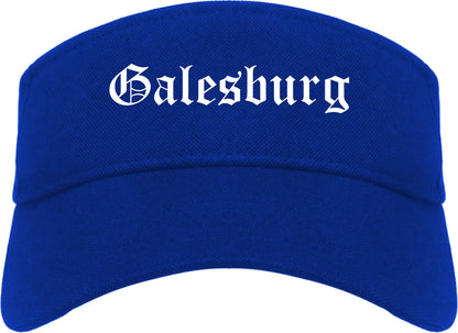 Galesburg Illinois IL Old English Mens Visor Cap Hat Royal Blue