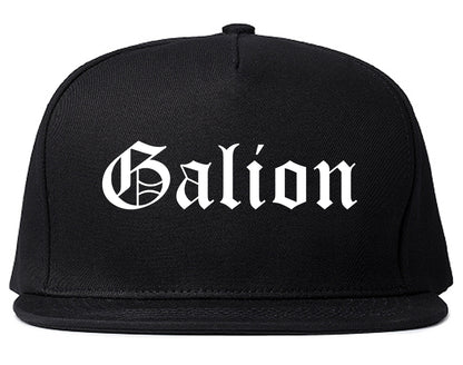 Galion Ohio OH Old English Mens Snapback Hat Black