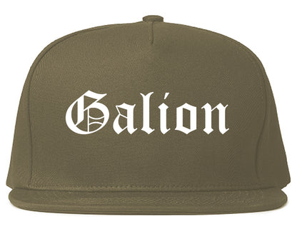 Galion Ohio OH Old English Mens Snapback Hat Grey