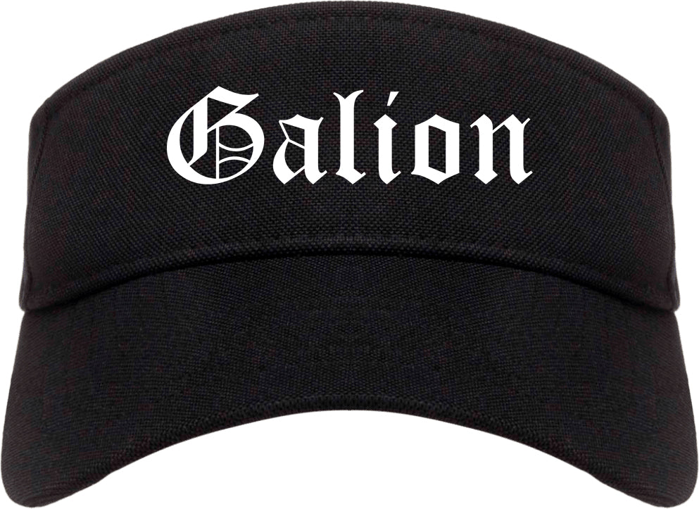 Galion Ohio OH Old English Mens Visor Cap Hat Black