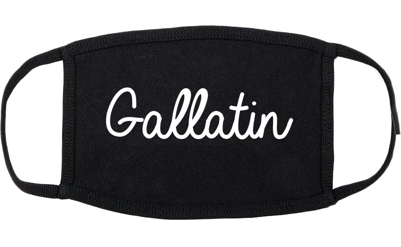 Gallatin Tennessee TN Script Cotton Face Mask Black