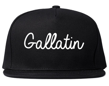 Gallatin Tennessee TN Script Mens Snapback Hat Black