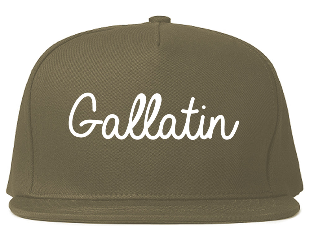 Gallatin Tennessee TN Script Mens Snapback Hat Grey