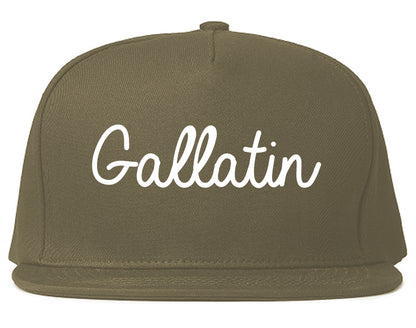 Gallatin Tennessee TN Script Mens Snapback Hat Grey