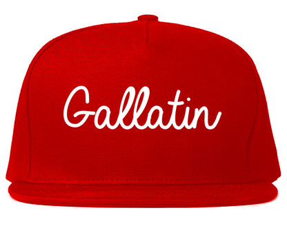 Gallatin Tennessee TN Script Mens Snapback Hat Red